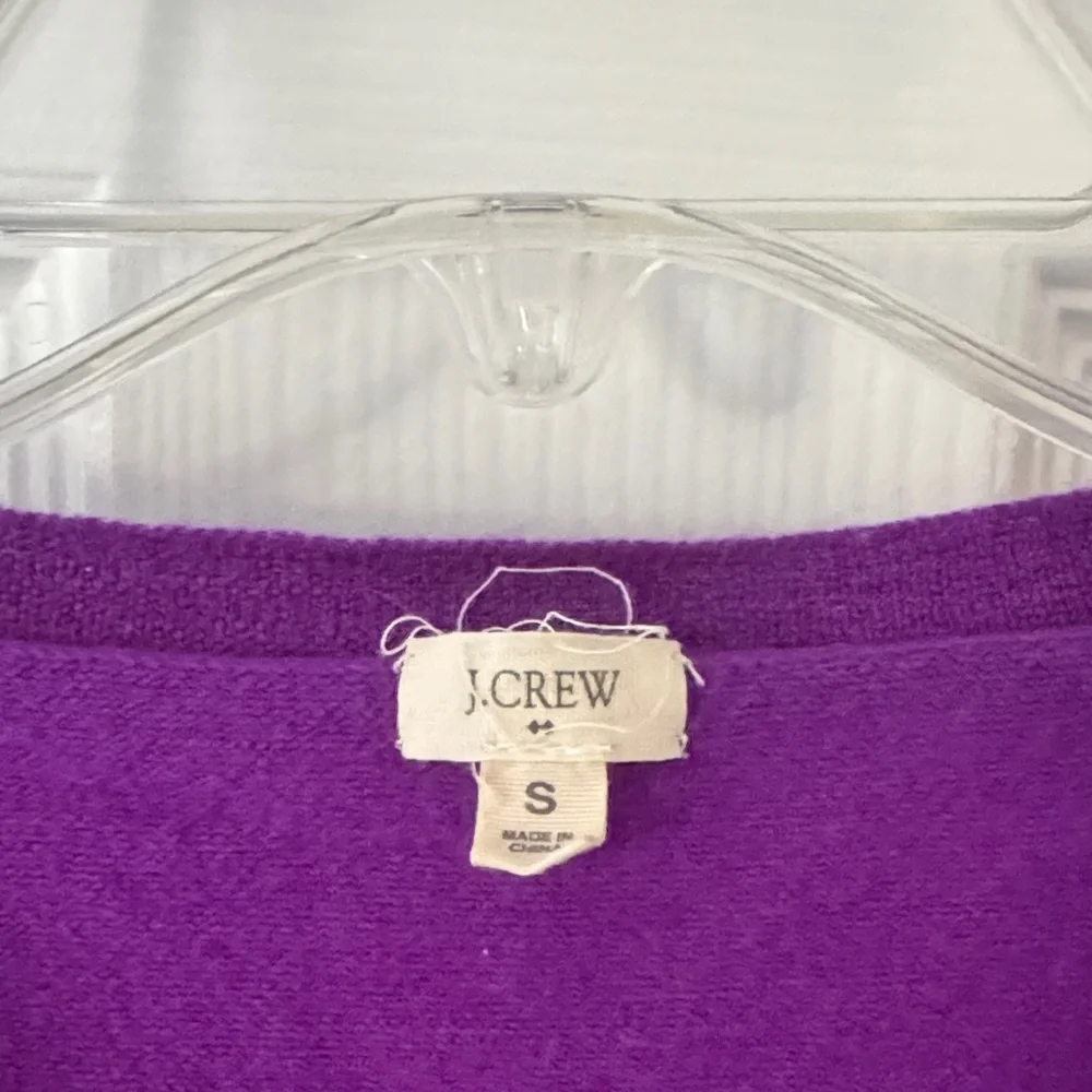 J. Crew Vibrant Purple Crew Neck Merino Wool Sweater - Picture 2 of 4